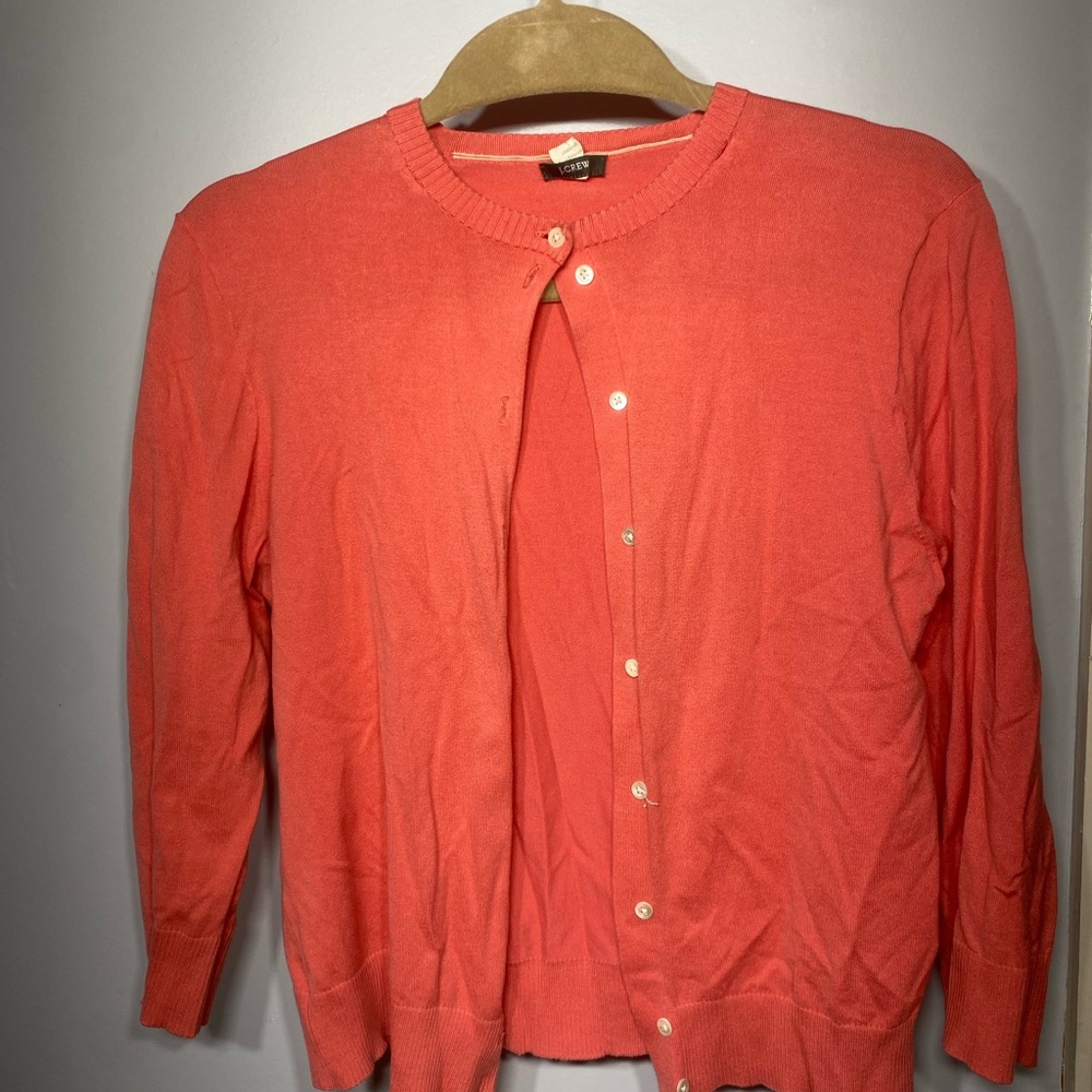 J. Crew Vibrant Coral Knit Sweater